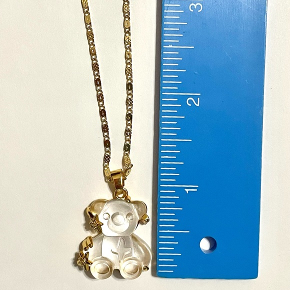 Resin Starry Teddy Bear Pendant Necklace - Picture 8 of 9